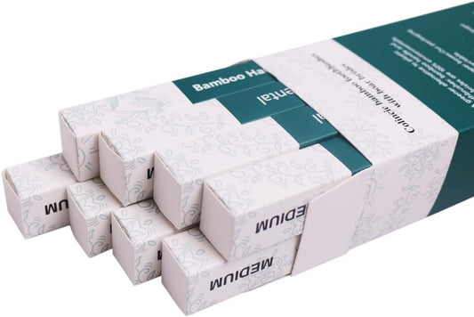 Bamboo Toothbrush - Medium Boar Bristles Natural - NO Plastic Environmentally Friendly (8 Pieces)