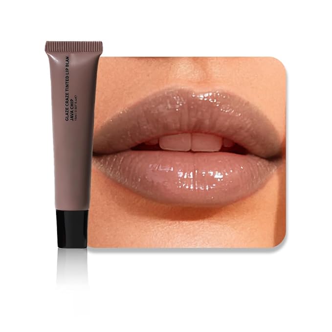 Light Gloss Tinted Buttery Lip Balm – Hydrating Lip Care with Nourishing Oils for Women’s Dry Lips, Natural Tint & Soft Gloss, Lip Plumper Moisture & Light Lip Stain Finish, Vegan 1Pc-#06 Iced Coffee