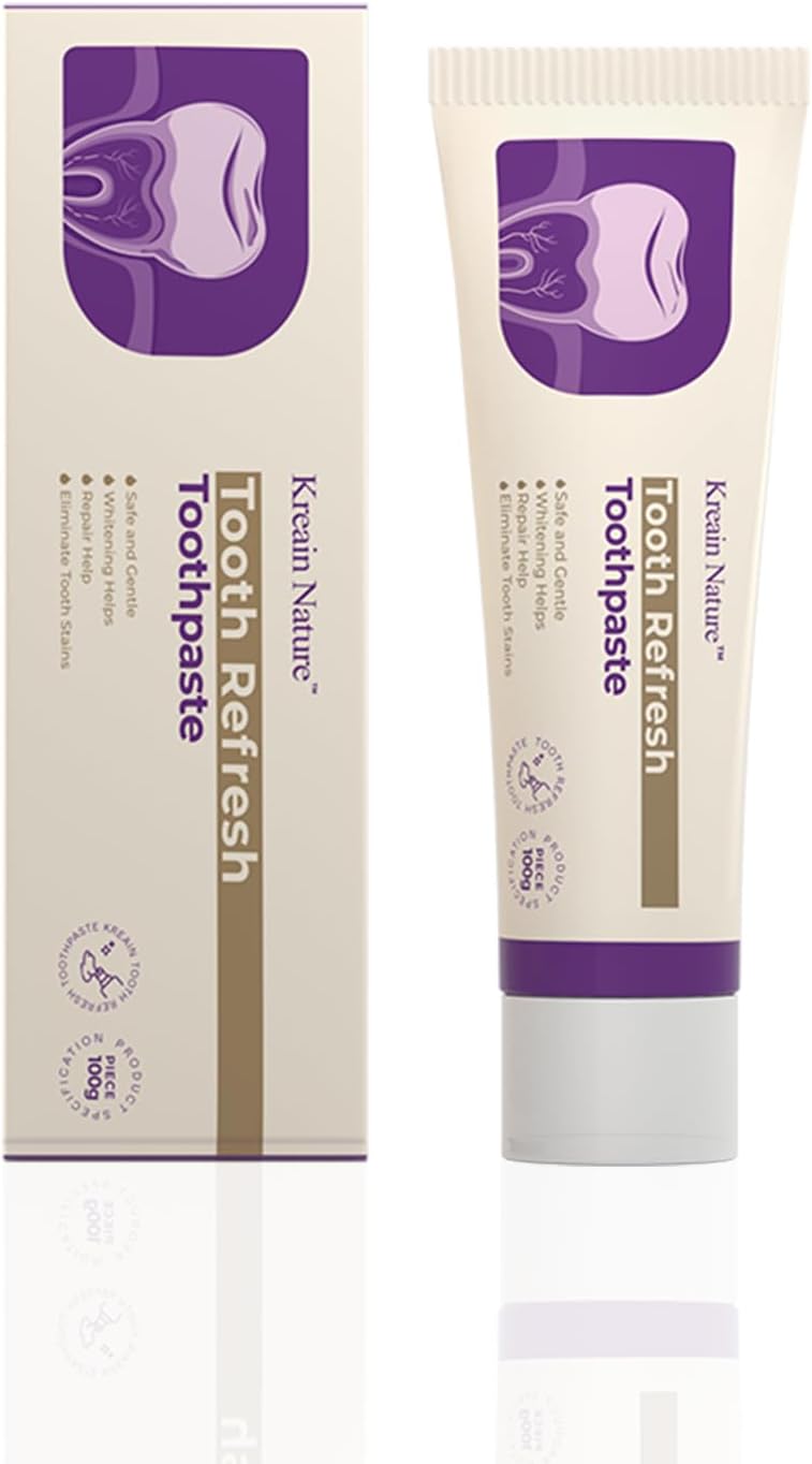 Tooth Refresh Toothpaste, Fresh Breath Formula Whitening Toothpaste, Natural Oral Care & Enamel Repair, Helps Remove Coffee, Tea & Wine Stains, Fresh Minty Gel, 3.5 Oz Tube, 1 Pack