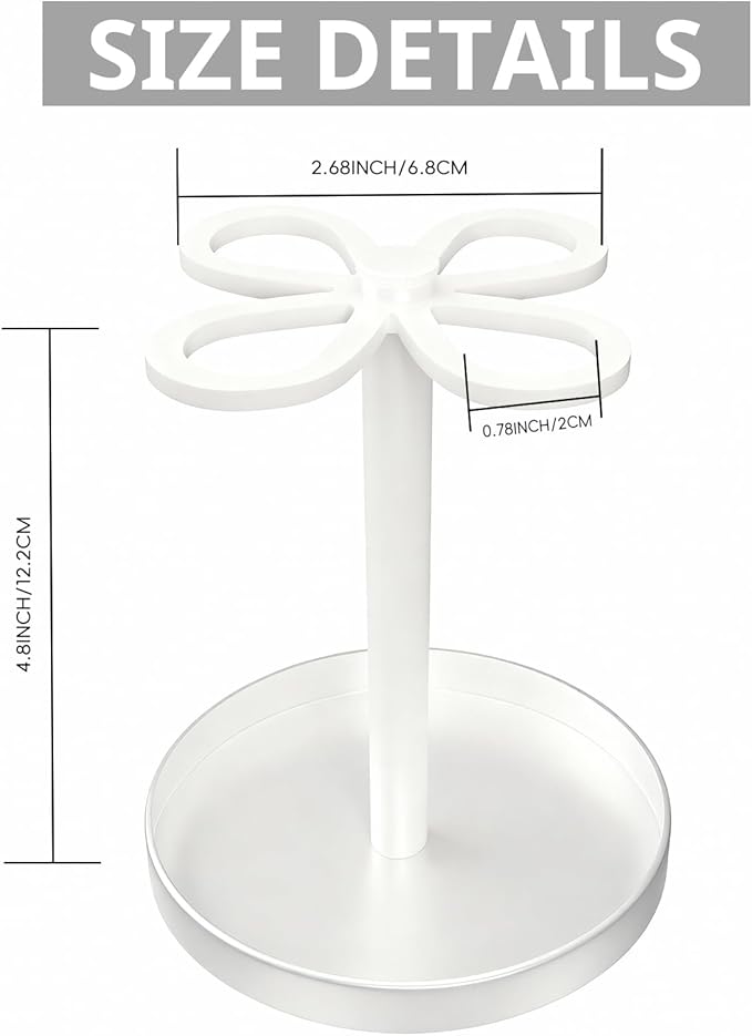 Metal Toothbrush Holders for Bathroom with 4 Slot White Tooth Brush Holder Stand and Non-Slip Base，Countertop Organizer for Family and Hotel，Compact Design