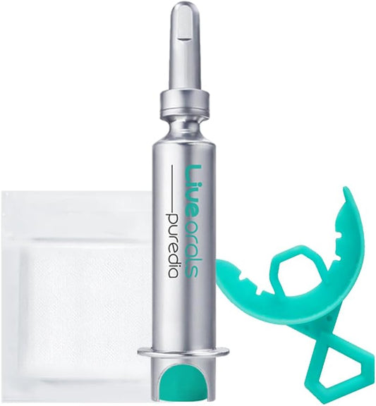 Live Orals PureDia Teeth Whitening Kit - Gel & Mouthpiece Set, Hydrogen Peroxide, Dentist Formulated for Sensitive Teeth, 28 Treatments.
