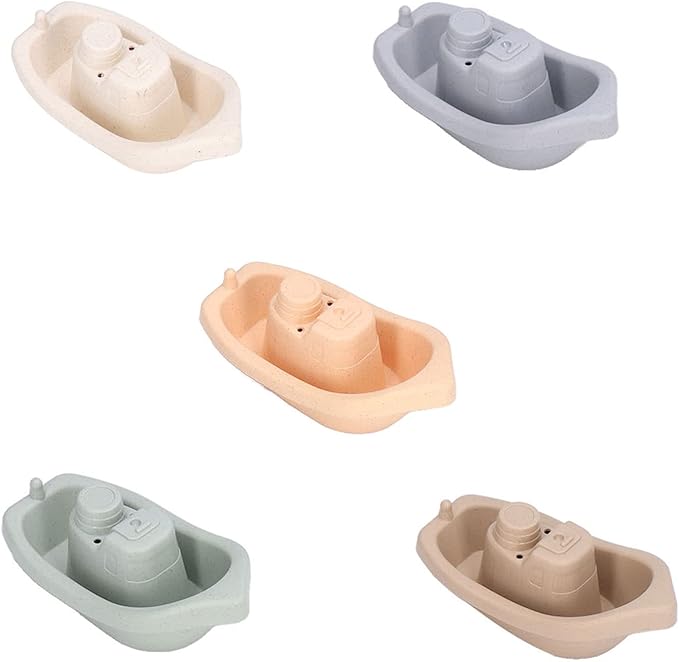 Educational Stacking Cups Boat Toy Water Play Nesting Cup Baby Bath Toys for Toddlers 6 Months and Up ABS Material 5 Pieces Set