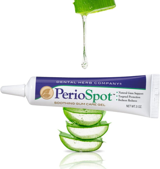 Dental Herb Company - PerioSpot Mouth Sore and Gum Care Gel - Soothes and relieves discomfort from Canker sores and Gum Irritation (.5 oz.)