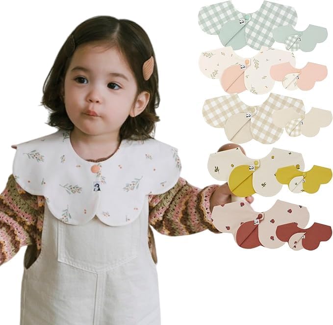 Konny Baby Bibs Set, 360 ° Rotate, Soft and Absorbent Bandana Drooling for Boys Girls baby Essentials
