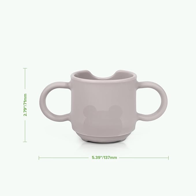 haakaa Silicone Toddler Cups, BPA Free Drop-Proof Training Open Cups for Baby 6 Months+, 5 Ounce (Suva Grey)
