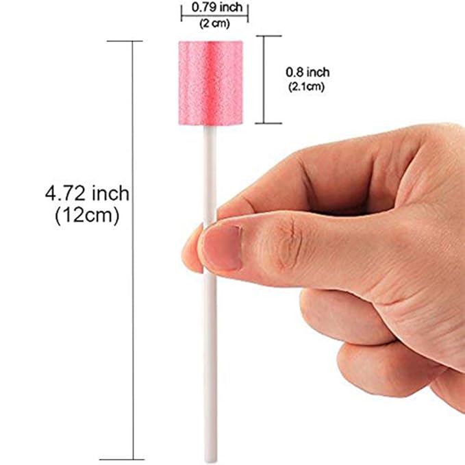 100PCS Disposable Mouth Swabs Sponge - Unflavored, Sterile Oral Swabs Dental Swabsticks for Mouth Cleaning