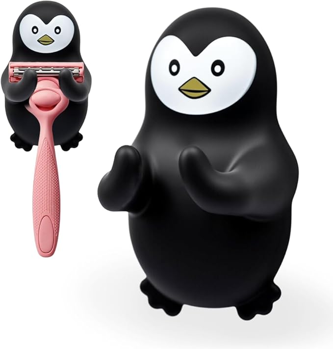 Cute Penguin Razor Holder Shower, Animals Bathroom Decor, Cute Gadgets Leg Razor Holder, Funny Bathroom Decor Accessories for Women Mom Sister Friend Wife Girlfriend, Penguin Gifts for Women