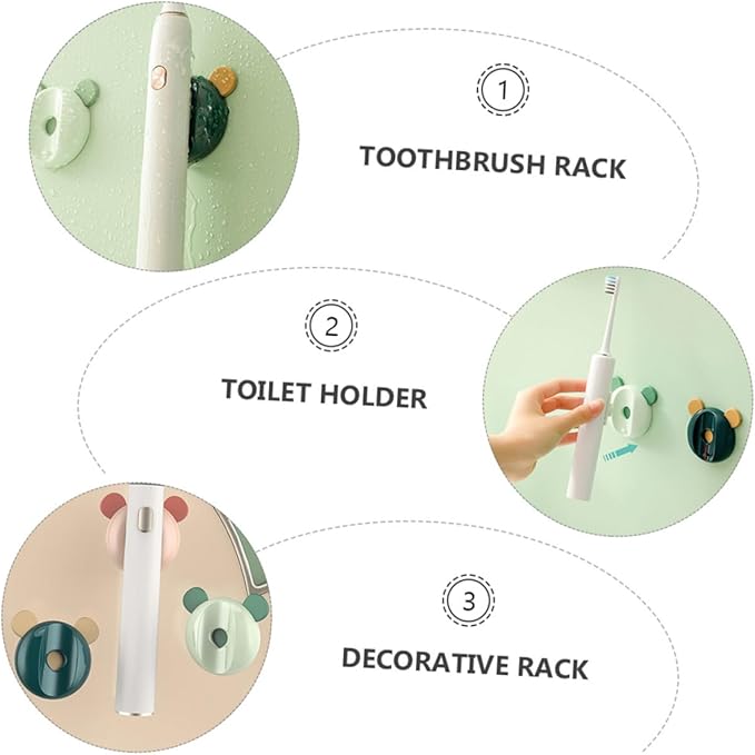 4pcs Magnetic Toothbrush Holders Space-Saving Wall-Mounted Racks with Strong Magnet Safe Material Fit for Various Toothbrush Mixed Colors for Bathroom Decor