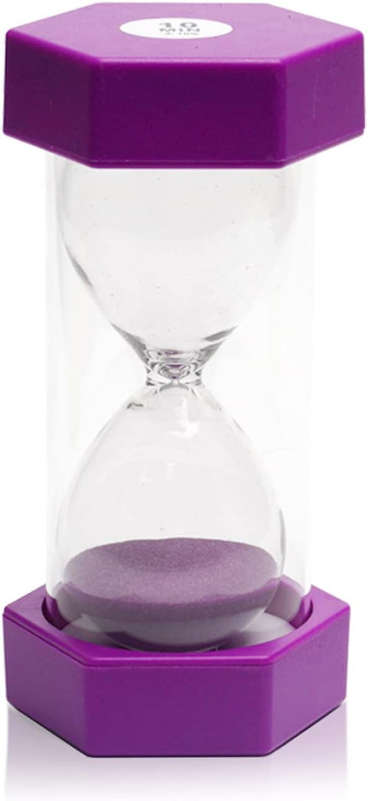 10 Minutes Sand Timer, Hourglass Timer, Sand Clock for Kids, Colorful Sand Watch, Sandglass Timer, Visual Timer for Home Office Kitchen Decor (Purple)
