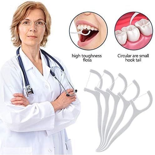 300 Count Dental Floss Picks Individually Wrapped,Leiouna Flossers Single Wrapped for Adults and Kids,Travel Hotel Restaurant Office for Teeth Clean (300)