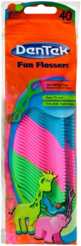 DenTek, Kids Fun Flossers, Removes Food & Plaque, 40 Count (Pack of 1)