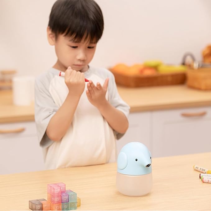 Automatic Soap Dispenser for Kids- Cute Pink Elephant Touchless Foaming Hand Soap Dispenser, Waterproof & USB Rechargeable, 13.5oz/ 400ml for Bathroom Countertop, Kitchen, Preschool Children