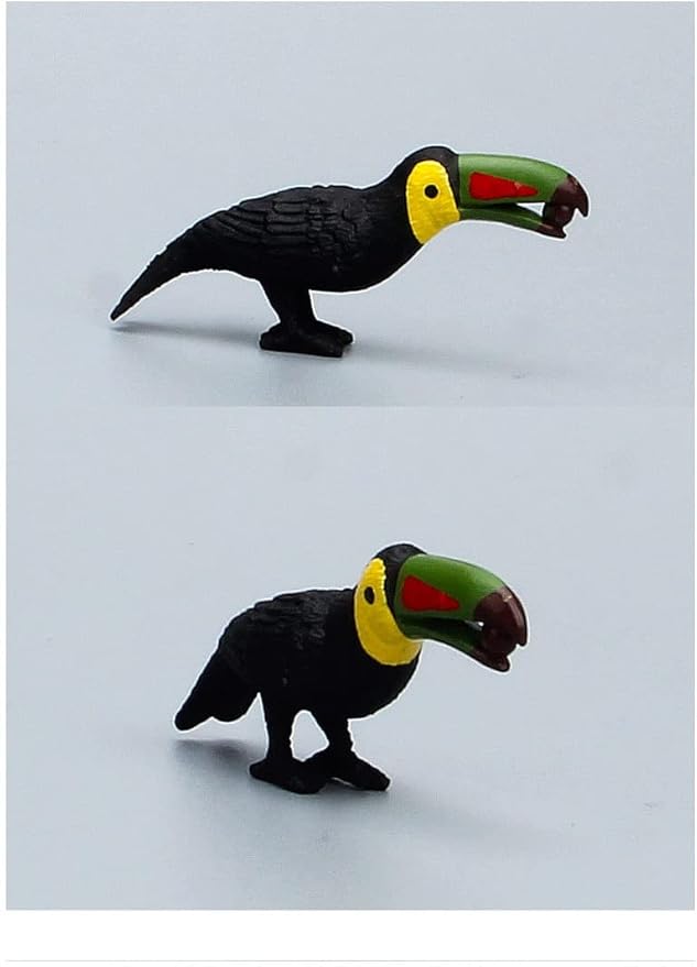 SmilerSmile Animal Assorted Mini Plastic Figures Toy Set, Educational Party Cake Topper, Goody Bag Filler (10pcs Bird)