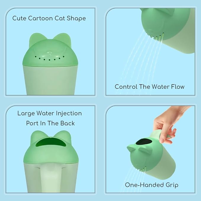 Baby Rinse Cup, Cute Cartoon Cat Baby Bath Rinser Baby Rinser Pail Shampoo Rinser, Newborn Bath Shower Wash Hair Cup for Bath and Shower