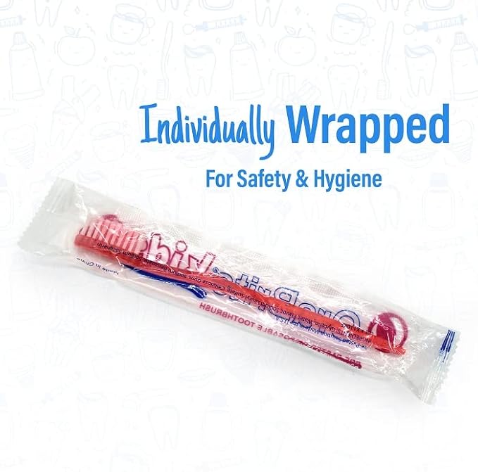 MEGA Pack Kids Disposable Toothbrushes with Paste | Children's Bubblegum Pre-Pasted & Individually Wrapped Toothbrush Bundle | Perfect for School, Camp, Summer Vacation, (36 Pack)