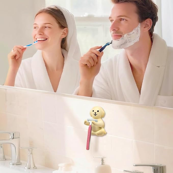 Cute Dog Razor Holder Shower, Cute Gadgets Leg Razor Holder, Relaxing Shower Accessories, Funny Animals Bathroom Decor for Women Mom Sister Friend Wife Girlfriend, Funny Dog Gifts for girlfriend