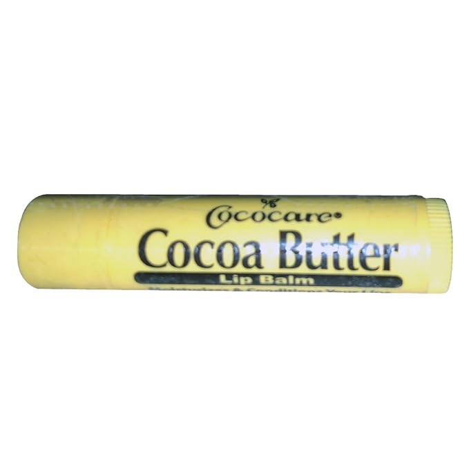 Cococare Cocoa Butter Lip Balm - The Little Yellow Stick Enriched with Natural Cocoa Butter - Conditions & Protects Lips - 0.15oz (Pack of 12)