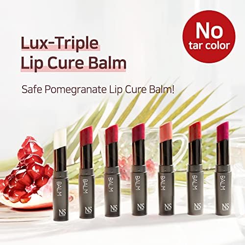 Lux Triple Lip Cure Balm (0.17 oz) (VENUS (Ruby Red)) 4 million units sold in Korea, Natural Tinted Korean Lip Balm, Petroleum/Paraben Free, Lip Butter,lip balm hydrating,tinted moisturizer