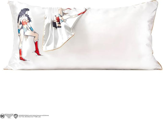 Kitsch Wonder Woman (Believe in Wonder) Satin Pillowcase with Zipper Softer Than Silk, Luxury Cooling Pillowcase for Hair & Skin, Wrinkle Prevention, King Size 19X36