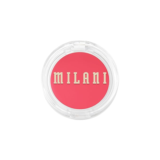 Milani Blush Makeup – Cheek Kiss Cream Blush for Cheeks, Buildable Cream-to-Gel Blusher & Lip Tint, Dewy Natural Color, Hydrating - Coral Crush