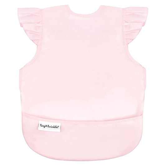Tiny Twinkle Mess Proof Baby Bib for Girls | Waterproof Toddler Bib for Eating | Baby Apron for Feeding | Machine Washable | Perfect Shower Gift (Rose, 6–24M)