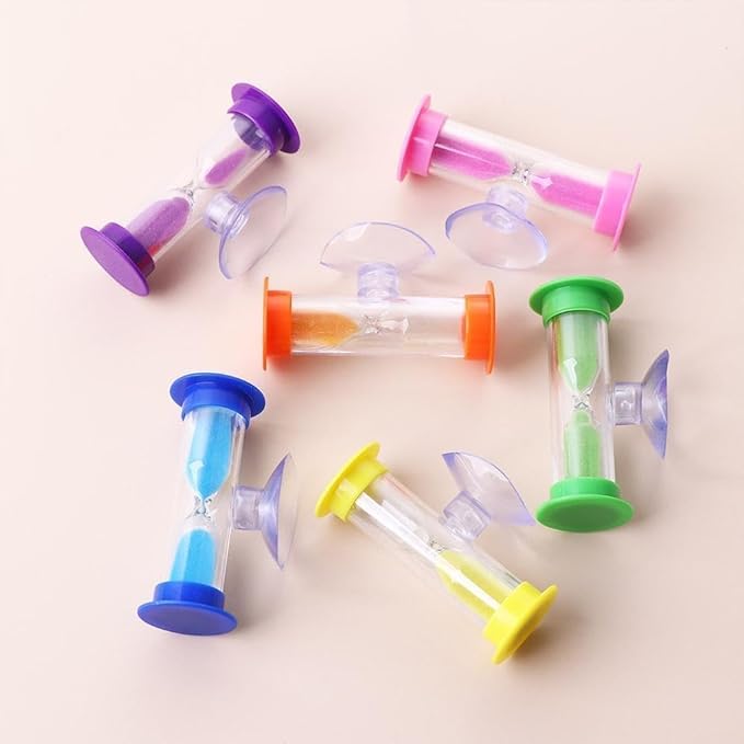 Pink 2 Minute Plastic Sand Timer Hourglass Sand Clock with Suction Cup Time Funnel Shower Timer Tooth Brushing Time Reminder Timers Thermometers and Timers, Decorations