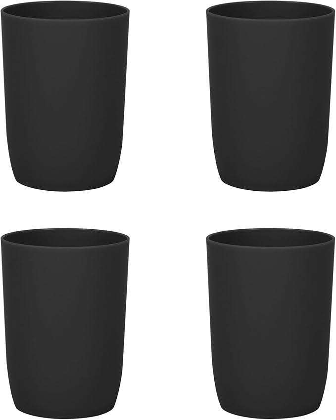 Topsky 4-Pack Bathroom Tumbler - Plastic, Reusable Drinkware for Toothbrush, Mouthwash, Brushing