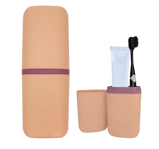SietDESEO Travel Toothbrush Holder, Toothbrush Travel Case Portable Toothbrush Travel Container Travel Toothbrush & Toothpaste Holder for Camping School Business Trip Bathroom