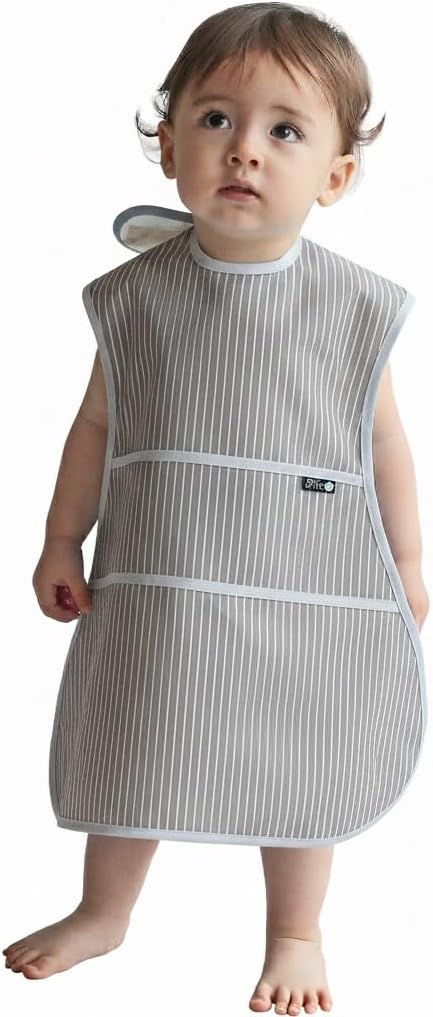 Full Coverage Waterproof Feeding Bib for Toddlers – Extra Long Apron Bib for Mealtime, Self-Feeding, High Chairn