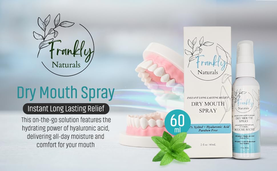 Dry Mouth Spray - Frankly Naturals - With Xylitol, Fast Acting, Long Lasting, Non-Acidic