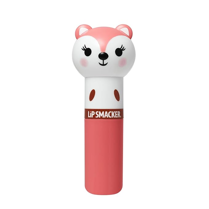 Lip Smacker Lippy Pal Fox Lip Balm Clear Matte Finish, Foxy Apple Flavored, Moisturizing, For Kids