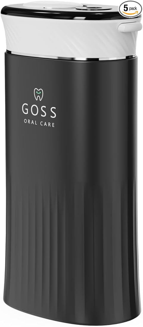 Goss Oral Care Portable Water Flosser for Teeth Cleaning – Cordless, Rechargeable Oral Irrigator for Travel, Braces, Implants, Crowns & Gum Health