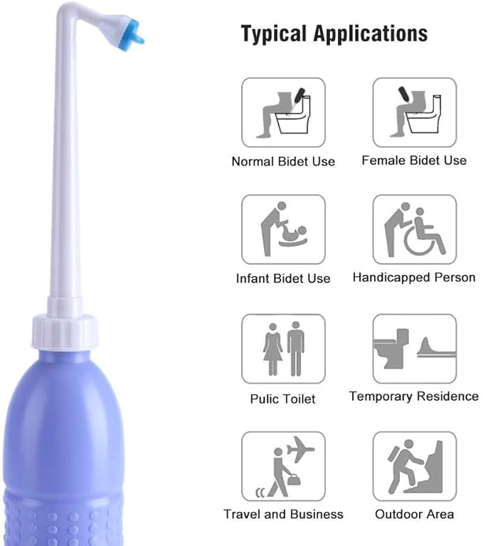 Portable Bidet Bottle for Travel Personal Hygiene Care Manual Bidet (16in)