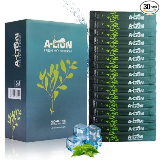 A-LTON Fresh Mouthwash Travel Packets, 30 Single-Use Pouches, Mint Flavor, Alcohol-Free, 24-Hour Fresh Breath (1)