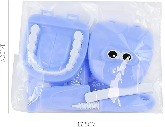 9PCS Plastic Simulation Dentist Play Set Medical Kit Pretend Toy for Kids Hygienic Habbit Cultivation Role Play Game for Children 6 Colors (Purple/Pink/Yellow/Green) OPP Bag Packaging (Pink)