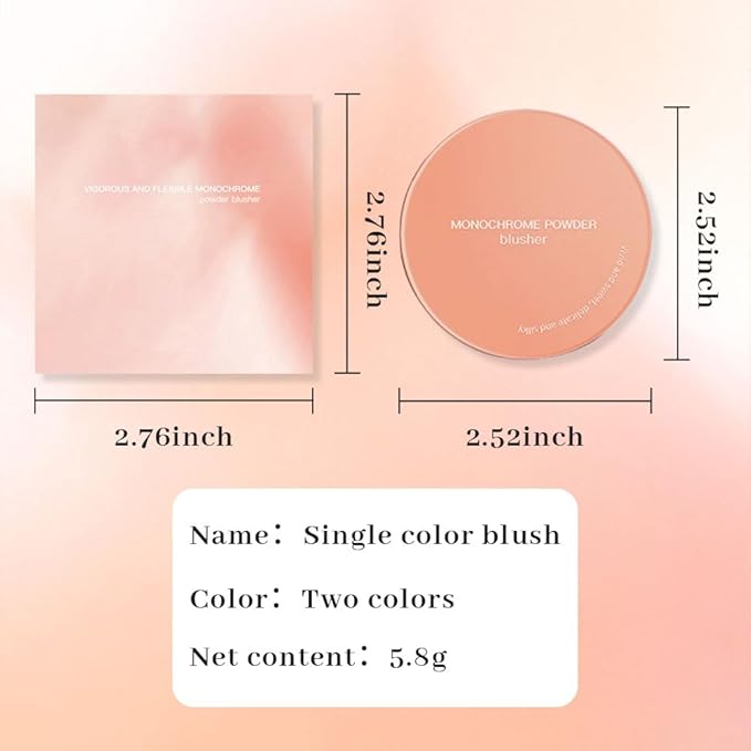 Warm Orange Powder Matte Blush with Mirror – Lightweight Smooth Blendable Baked Blush, Fade & Transfer-Resistant, Natural Matte Finish, Vegan & Cruelty Free, Perfect Makeup Gift for Women #02