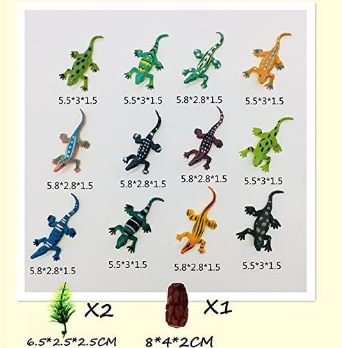 SmilerSmile Animal Assorted Mini Plastic Figures Toy Set, Educational Party Cake Topper, Goody Bag Filler (12pcs Aligator)