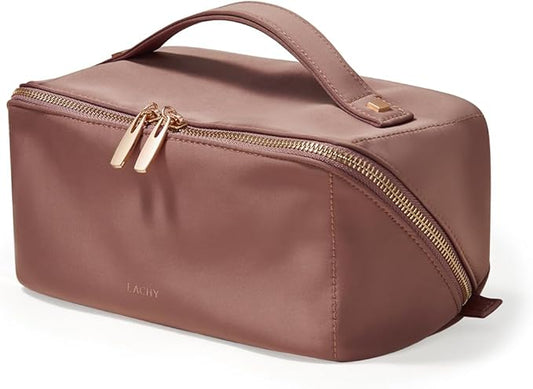 EACHY Travel Makeup Bag,Large Capacity Cosmetic Bags for Women,Waterproof Portable Pouch Open Flat Toiletry Bag Pattern Makeup Bag