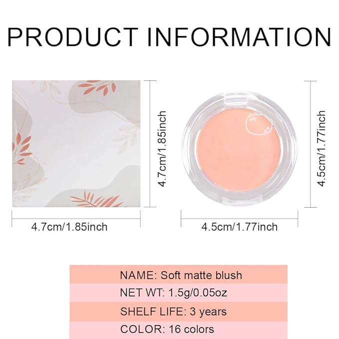 Matte Powder Blush for Cheeks – Long Lasting Natural Face Blusher Makeup, Lightweight Blendable Cheek Color for Women, Vegan & Cruelty-Free – #06 Nude Beige Pink