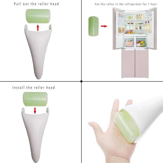 Chikoni 3 in 1 Ficial Face Ice Jade Roller and Gua Sha Tool, 100% Natural Real Jade Anti-Wrinkle Face Eye Neck Massager Tool, Reduce Wrinkles, Puffiness, Migraine, Redness, Pain and Injury (Purple)