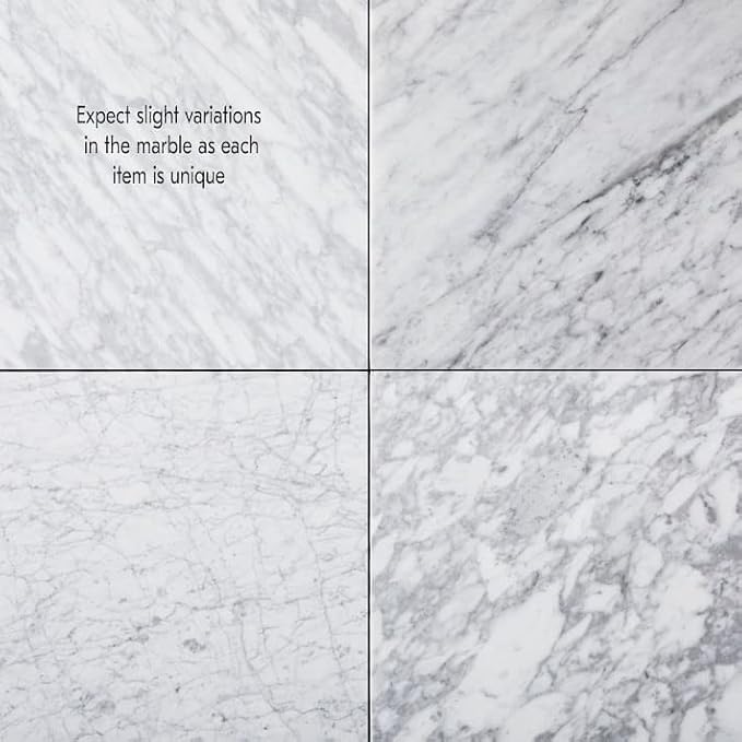 Beau Brummell Solid White Marble Decorative Jewelry & Accessory Tray for Bathroom, Kitchen, Vanity, Dresser, Nightstand or Desk | Hand Crafted from 100% Real Solid White Marble | 6.5"x4.5"x 0.5"