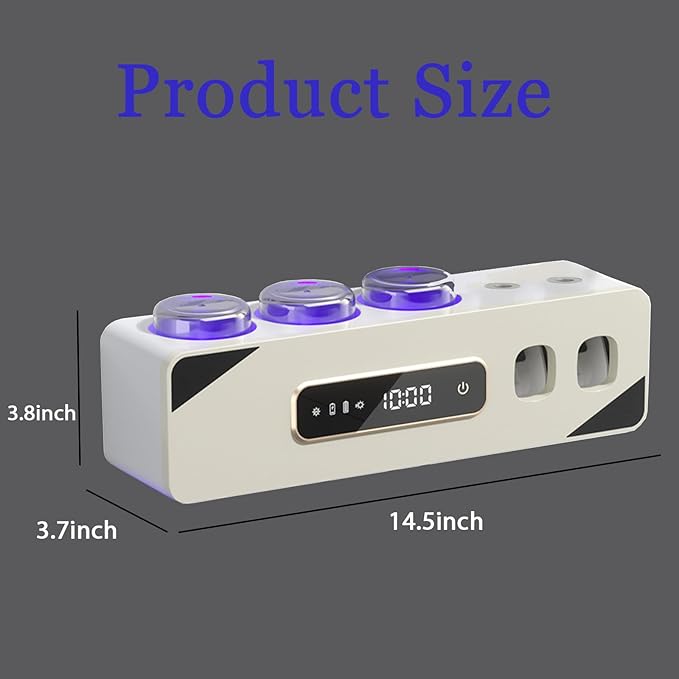 Automatic Toothpaste Dispenser,Rechargeable Toothbrush Holders for Bathrooms,3 Cups Electric Toothbrush Holder Wall Mounted with Toothpaste Dispenser Bathroom Decor (White)