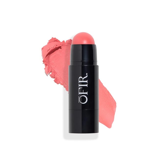 OFIR Cheek Tones Vitamin C Blush Stick | Buildable, Hydrating, Lightweight, Vegan Cream Blush Stick | Non-Transfer, Radiant Finish, Skin-Loving Formula | Pink Apple - Soft Coral Pink | 0.21 oz