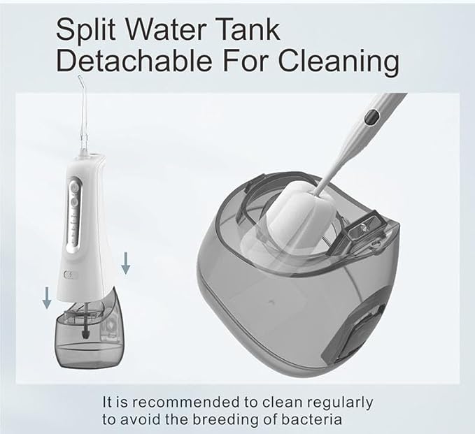 Cordless Water Flosser Oral Irrigator, 10oz Tank 4 Modes 1800 Pulses/Min IPX7 Waterproof, for Braces Care & Sensitive Gums, 4 Jet Tips Type-C Charging (Black)