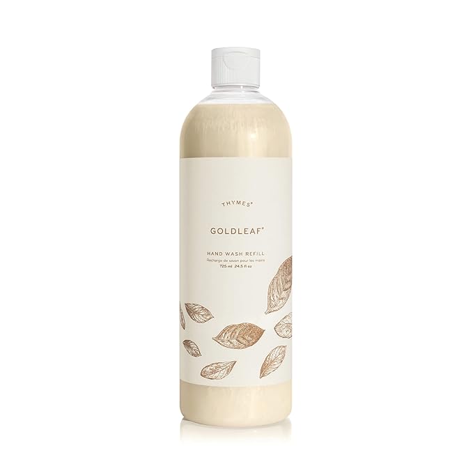 Thymes Hand Wash Refill - Lightly Scented Liquid Hand Soap for Bathroom and Kitchen Refill - Moisturizing Formula with Natural Ingredients (Goldleaf, 24.5 fl oz)
