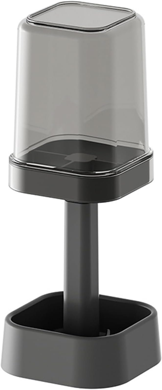 Toothbrush Holder with Cup/Cover, 3 Slots Toothpaste Holder Stand for Bathroom Countertop Plastic Storage Organizer for Toothbrushes, Electric Toothbrushes (Black)