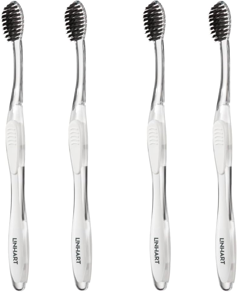 LINHART Extra Soft Toothbrush – Teeth Whitening Toothbrush with Multi Length Bristles, 4 Pack