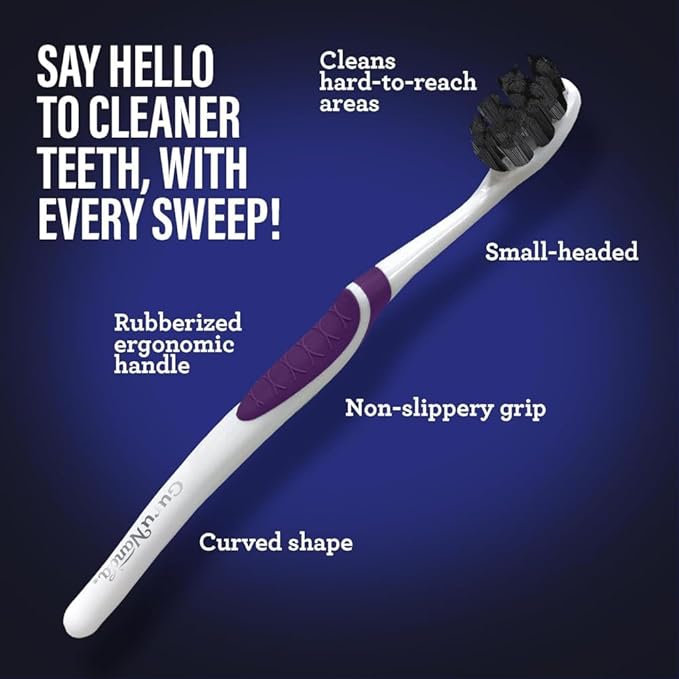 GuruNanda Butter on Gums Charcoal Toothbrush - 8,000+ Softex Bristles for Sensitive Teeth & Gums, Aids in Teeth Whitening, Extra Soft (1 Count)