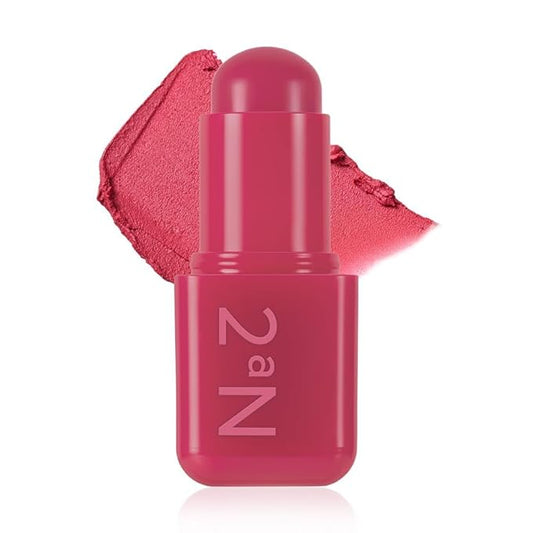 2aN Pocket Cotton Blurring stick (05 Ruddy Cherry, 0.12oz) – 2-in-1 Lip and Cheek Soft Blur Stick, Cloudy Matte Finish, Tone-on-Tone Makeup, Lightweight Watercolor Texture