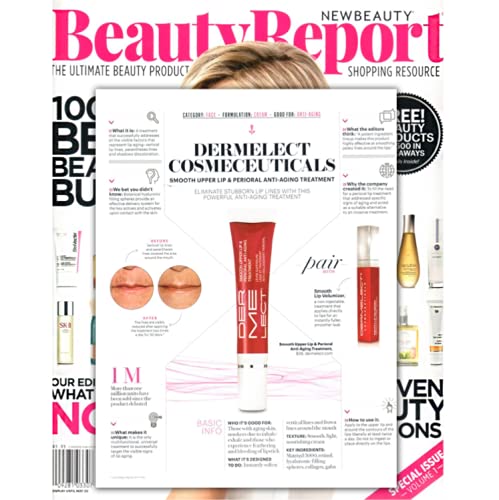 Dermelect Smooth Upper Lip Anti Aging Cream - with Hyaluronic Acid, Collagen, Retinol, Brightening & Smoothing Cream for Lip Lines, Smile Lines, Discoloration, Lipstick Bleeding and Feathering, 0.5 oz